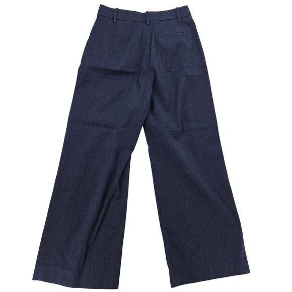 Banana Republic Womens Navy Wide-Leg Pleated Trousers, Size 4 Polyester/Viscose - Picture 2 of 7